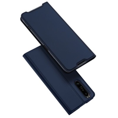 „Dux Ducis“ Skin serijos Sony Xperia 1 IV mėlynas odinis atverčiamas dėklas | Priedai.lt