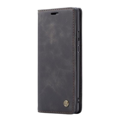 OnePlus 7 Pro CaseMe Retro solidus atverčiamas juodas odinis dėklas - knygutė | Priedai.lt