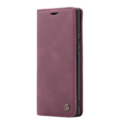 OnePlus 7 Pro CaseMe Retro solidus atverčiamas bordo odinis dėklas - knygutė | Priedai.lt