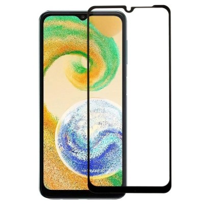 Samsung Galaxy A04s (SM-A047F) „Calans“ 9H Tempered Glass sustiprintos apsaugos juodas pilnai dengiantis apsauginis ekrano stikl
