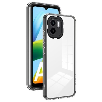 Xiaomi Redmi A2 (Redmi A1) „Candy“ skaidrus juodas kieto silikono (TPU) dėklas | Priedai.lt