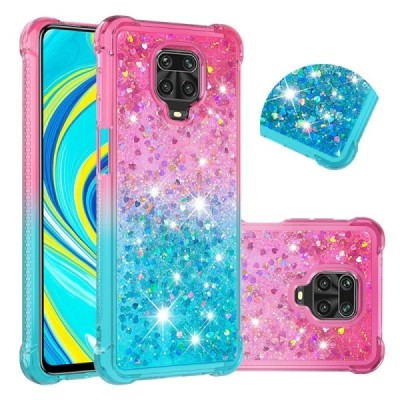 Xiaomi Redmi Note 9 Pro Shine kieto silikono TPU mėlynas rožinis dėklas - nugarėlė | Priedai.lt
