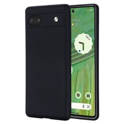 Google Pixel 7A Shell kieto silikono (TPU) dėklas juodas - nugarėlė | Priedai.lt