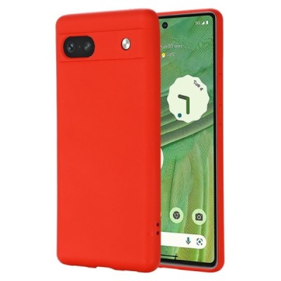 Google Pixel 7A Shell kieto silikono (TPU) dėklas raudonas - nugarėlė | Priedai.lt