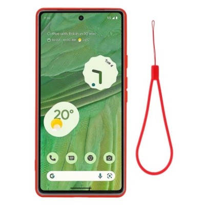 Google Pixel 7A Shell kieto silikono (TPU) dėklas raudonas - nugarėlė | Priedai.lt