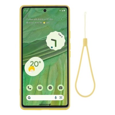 Google Pixel 7A Shell kieto silikono (TPU) dėklas geltonas - nugarėlė | Priedai.lt