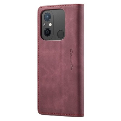 Xiaomi Redmi 12C (11A) CaseMe Retro solidus atverčiamas bordo odinis dėklas - knygutė | Priedai.lt