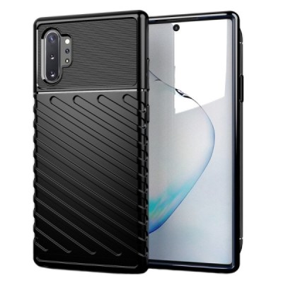 Samsung Galaxy Note 10+ (N975F) Twill kieto silikono TPU juodas dėklas - nugarėlė | Priedai.lt