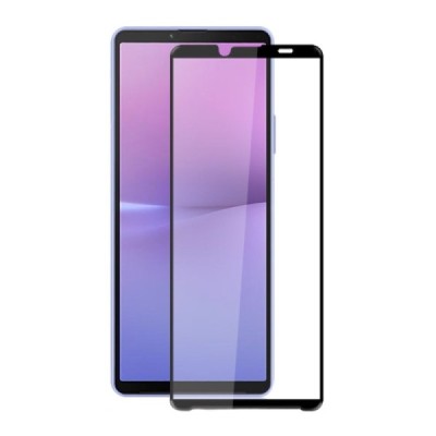 Sony Xperia 10 V „Mocolo“ 2.5D 9H Tempered Glass sustiprintos apsaugos juodas pilnai dengiantis apsauginis ekrano stiklas 0,26 m
