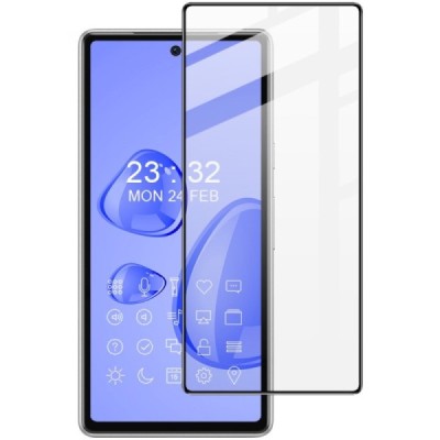 Google Pixel 7A „Imak“ Tempered Glass sustiprintos apsaugos juodas pilnai dengiantis apsauginis ekrano stiklas 0,2 mm | Priedai.