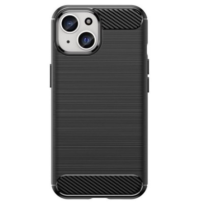 Apple iPhone 15 „Carbon“ kieto silikono TPU juodas dėklas - nugarėlė | Priedai.lt