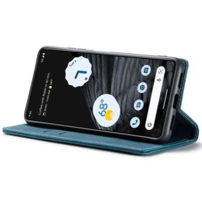 Google Pixel 7 CaseMe Retro solidus atverčiamas žalias odinis dėklas - knygutė | Priedai.lt