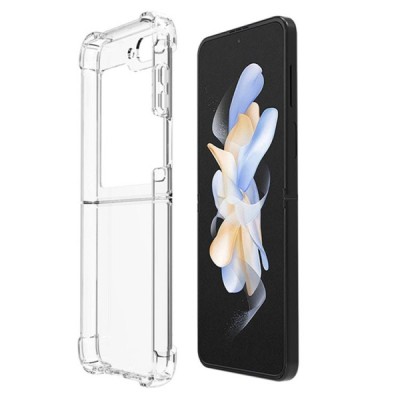 Samsung Galaxy Flip5 (SM-F731B) sustiprintos apsaugos kieto silikono TPU skaidrus dėklas - nugarėlė | Priedai.lt