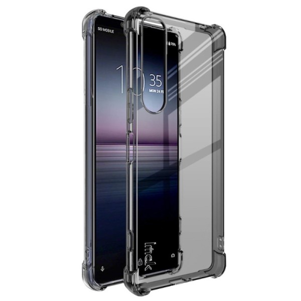 „Imak“ Tugevdatud turvalisus Kõva silikoon (TPU) kaaned - hall + ekraani kaitse (Xperia 1 IV)
