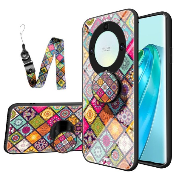 „Pattern“ Kõva silikoon (TPU) kaaned - värviline + pits telefonile + sulg (Honor X9a)