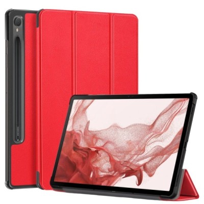 Samsung Galaxy Tab S9 11" / S9 FE 5G / S10 FE / S10 Lite punane klapiga nahkümbris - raamatule (kokkupandav) | Priedai.lt