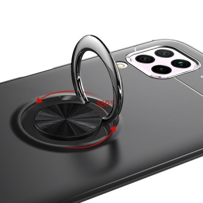 Huawei P40 Lite „Lenuo“ Kickstand kieto silikono TPU juodas dėklas - nugarėlė | Priedai.lt