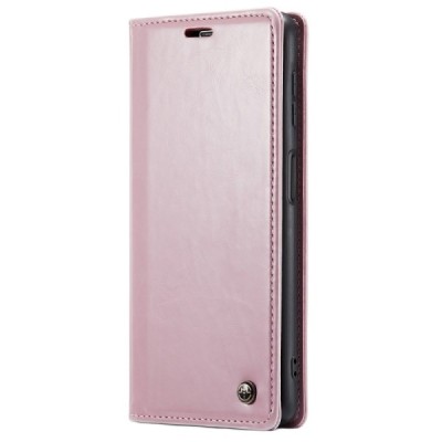 Samsung Galaxy A23 5G (SM-A236B, SM-M236B, SM-E236B) „CaseMe“ Leather solidus atverčiamas rožinis odinis dėklas - knygutė | Prie