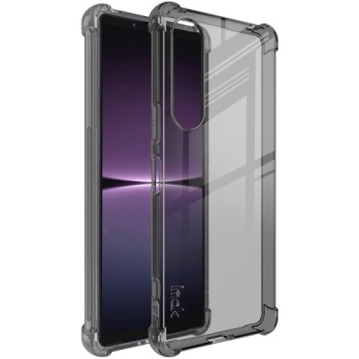 Sony Xperia 1 V Imak sustiprintos apsaugos kieto silikono TPU pilkas dėklas - nugarėlė | Priedai.lt