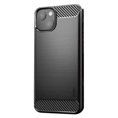 Apple iPhone 13 „Mofi“ Carbon kieto silikono TPU juodas dėklas - nugarėlė | Priedai.lt