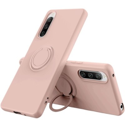 Sony Xperia 10 V „Ring“ Kickstand (TPU) rožinis dėklas - nugarėlė | Priedai.lt
