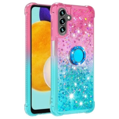 Samsung Galaxy A54 (SM-A546B) Shine Kickstand kieto silikono TPU mėlynas rožinis dėklas - nugarėlė | Priedai.lt