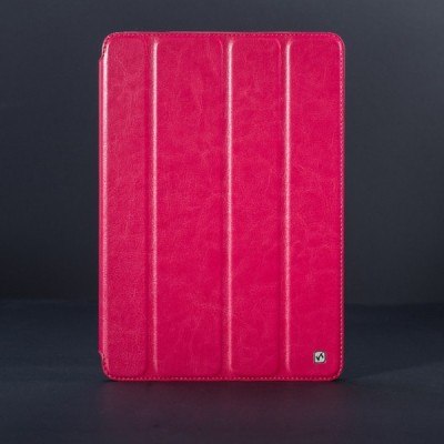 Prabangus „HOCO“ Crystal serijos odinis atverčiamas rožinis Apple iPad Air dėklas / Priedai.lt