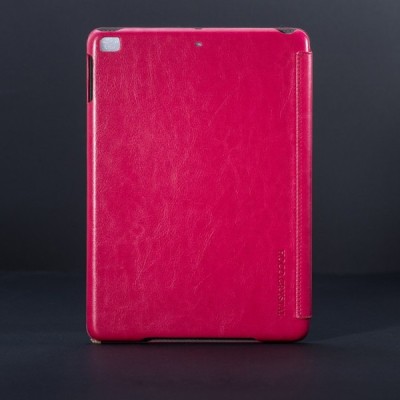 Prabangus „HOCO“ Crystal serijos odinis atverčiamas rožinis Apple iPad Air dėklas / Priedai.lt