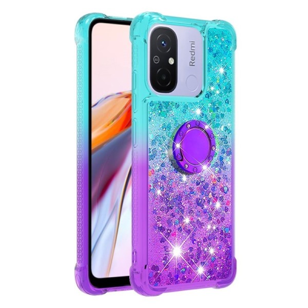„Shine“ Kickstand Kõva silikoon (TPU) kaaned - sinine / lilla (Redmi 12C / 11A)