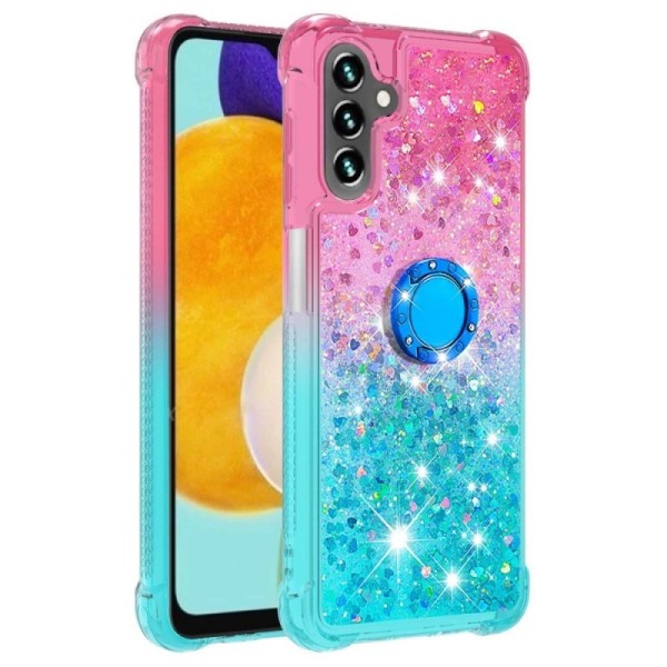 „Shine“ Kickstand Kõva silikoon (TPU) kaaned - sinine / roosa (Galaxy A34 5G)