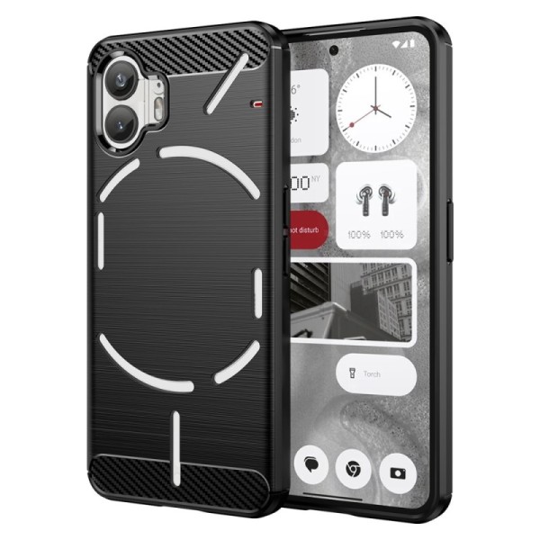 „Carbon“ Kõva silikoon (TPU) kaaned - must (Nothing Phone 2)