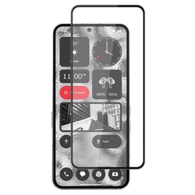 Nothing Phone 2 „Mocolo“ 2.5D 9H Tempered Glass sustiprintos apsaugos juodas pilnai dengiantis apsauginis ekrano stiklas 0,26 mm