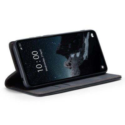 Xiaomi Redmi 12C (Redmi 11A) CaseMe Retro solidus atverčiamas juodas odinis dėklas - knygutė | Priedai.lt