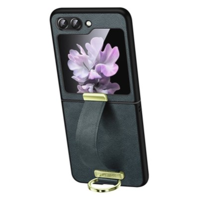 „Sulada“ Leather Kickstand Samsung Galaxy Flip5 5G (SM-F731B) pilkas odinis dėklas - nugarėlė | Priedai.lt
