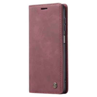 Samsung Galaxy A14 5G (SM-A146B) CaseMe Retro solidus atverčiamas bordo odinis dėklas - knygutė | Priedai.lt