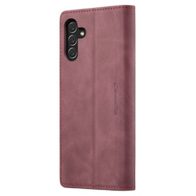 Samsung Galaxy A14 5G (SM-A146B) CaseMe Retro solidus atverčiamas bordo odinis dėklas - knygutė | Priedai.lt