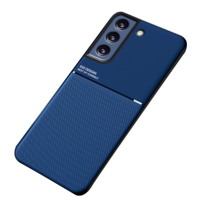 „Lines“ Magnetic Samsung Galaxy S21 FE (Fan Edition) 5G mėlynas odinis dėklas | Priedai.lt