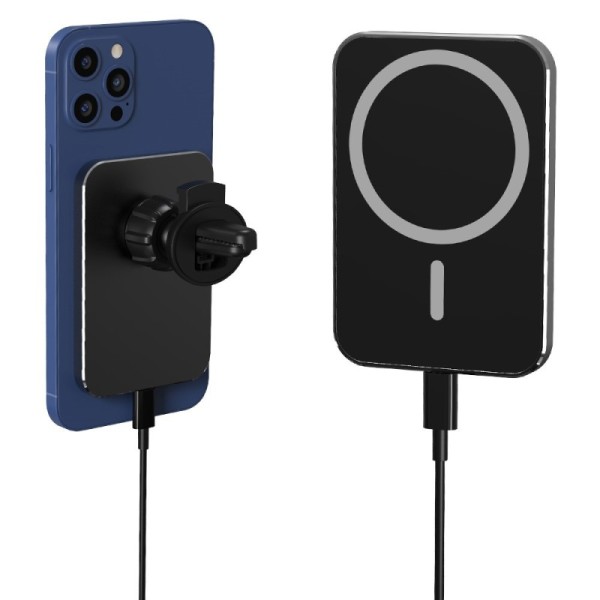 „X16“ Magnetic automobilinis telefono laikiklis / kroviklis (15W) - juodas