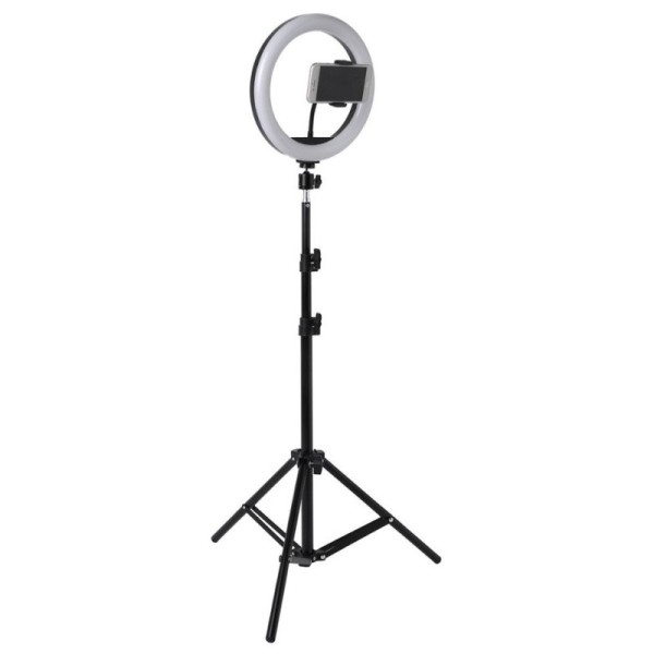 „Tripod“ LED Ring Fill Light telefono laikiklis / asmenukių fotografavimo stovas - juodas
