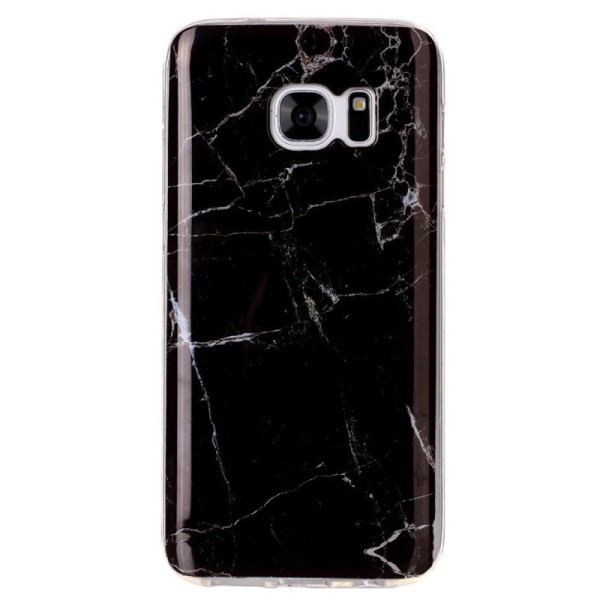„Marble“ Kõva silikoon (TPU) kaaned - must (Galaxy S7)