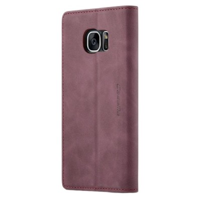 Samsung Galaxy S7 (G930) CaseMe Retro solidus atverčiamas bordo odinis dėklas - knygutė | Priedai.lt