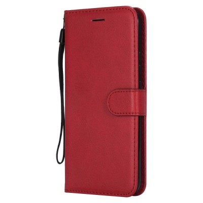 Huawei Mate 20 Lite atverčiamas raudonas odinis retro dėklas - piniginė | Priedai.lt