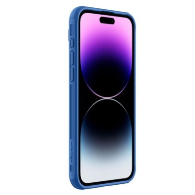 Apple iPhone 15 Pro Max „Nillkin“ CamShield Pro mėlynas dėklas, nugarėlė su kameros apsauga | Priedai.lt