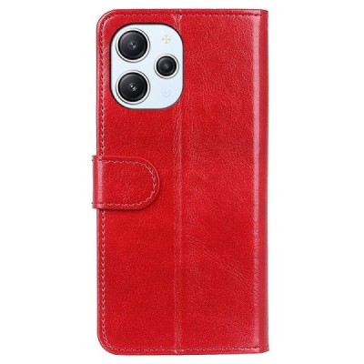 Xiaomi Redmi 12 4G raudonas odinis atverčiamas dėklas - knygutė | Priedai.lt