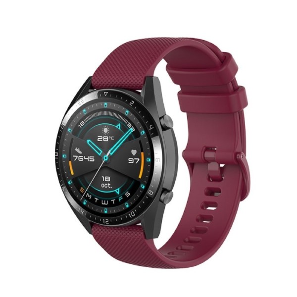 Išmaniojo laikrodžio kieto silikono (TPU) apyrankė - bordo (Huawei Watch 4 Pro / Watch 2 Pro / Watch GT Runner / GT 3 / Watch