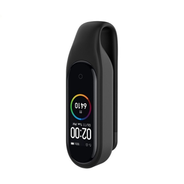 Išmaniojo laikrodžio kieto silikono (TPU) dėklas / laikiklis - juodas (Mi Band 4 / Mi Band 3)