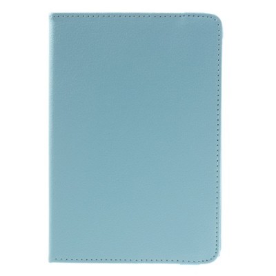 Apple iPad Mini 1 / 2 / 3 atverčiamas, sukiojamas 360 laipsnių, šviesiai mėlynas odinis dėklas - stovas / Priedai.lt