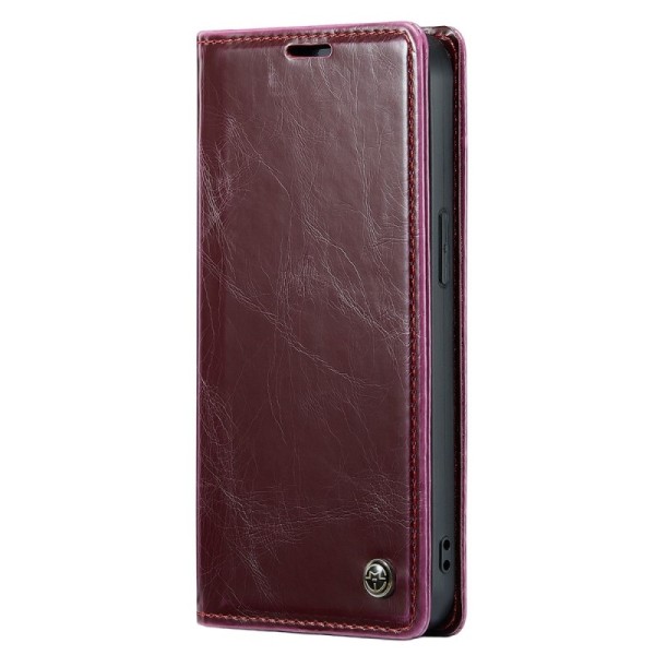 „CaseMe“ Leather Tugev tahke kaaned - burgundi (iPhone 15 Pro)