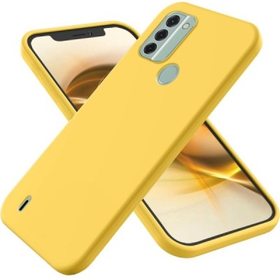 Nokia C31 Shell kieto silikono TPU geltonas dėklas - nugarėlė | Priedai.lt