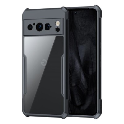 Google Pixel 8 „XUNDD“ skaidrus juodos spalvos apvadais kieto silikono TPU akrilo dėklas - nugarėlė | Priedai.lt